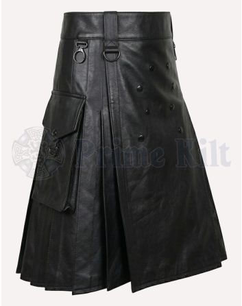 black leather kilt