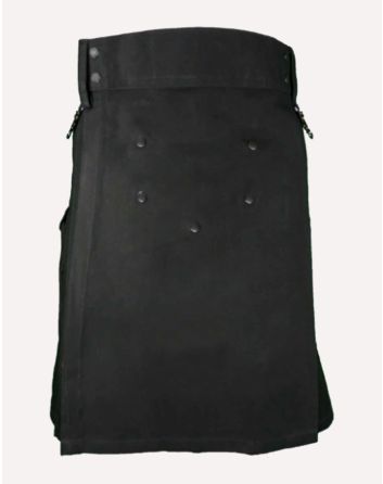 Black Long Womens Utility Kilt