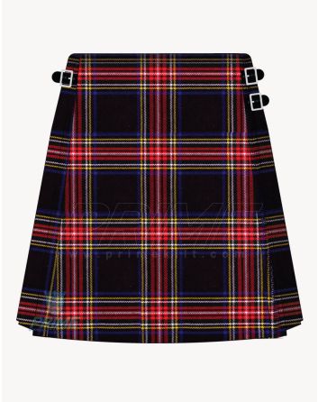 Black Stewart Tartan Kilt for Women