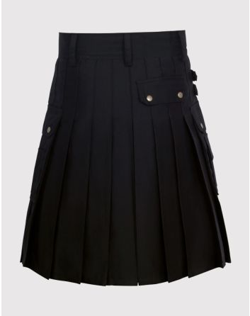 Black Utility Kilt for Men