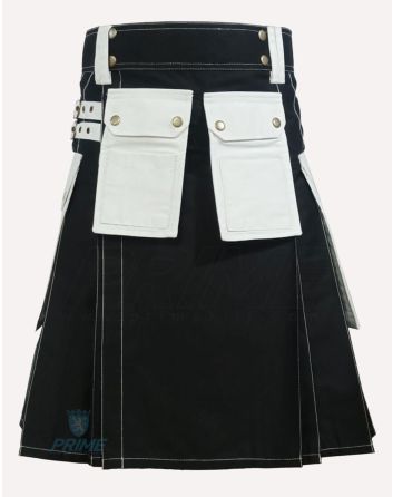 Black & White Hybrid Utility Working Kilt