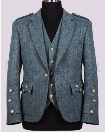 Blue Tweed Kilt Jacket