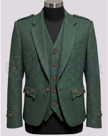 Bottle Green Tweed Kilt Jacket