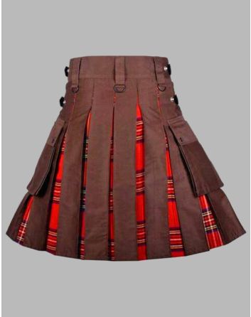 Brown Royal Stewart Tartan Hybrid Kilt