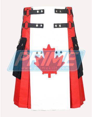 Canadian Flag Cotton Hybrid Utility Kilt