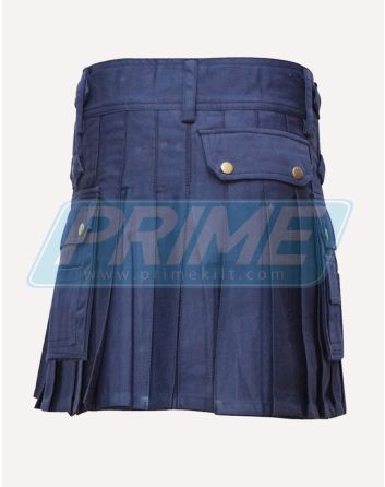 Dark Blue Four Straps Utility Kilt 
