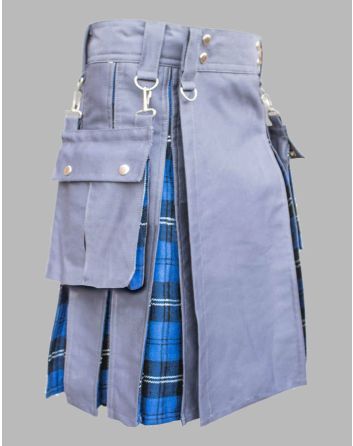 Dual Tone Style Tartan Hybrid Kilt