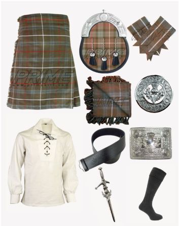 Jamie Fraser Weathered Outlander Tartan Kilt Set