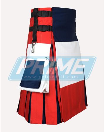 French Patriot Cotton Hybrid Utility Kilt