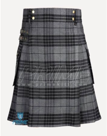 Gray Tartan Utility Kilt