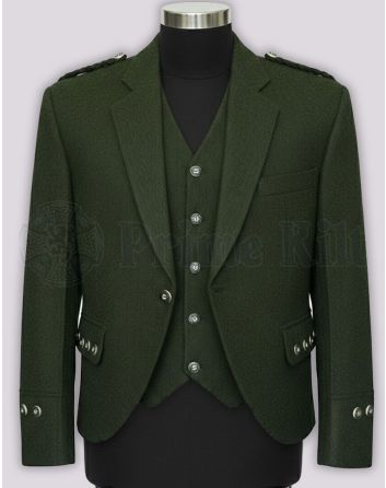 Green Tweed Kilt Jacket and Waistcoat