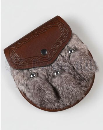 Grey Rabbit Fur Sporran
