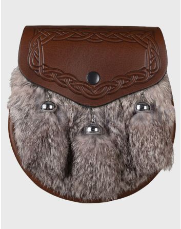 Grey Rabbit Fur Sporran