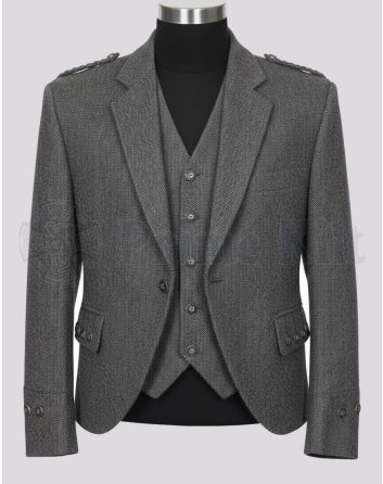 Grey Tweed Kilt Jacket