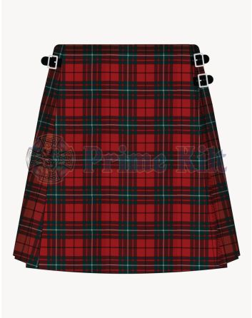 Macauley Red Modern Tartan Kilt For Women
