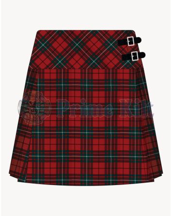 Macauley Red Modern Tartan Kilt For Women