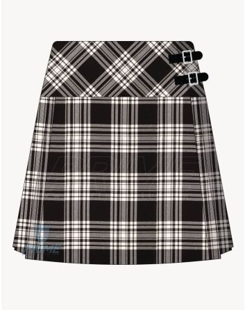 Menzies Black and White Tartan Kilt for Women