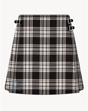 Menzies Black and White Tartan Kilt for Women