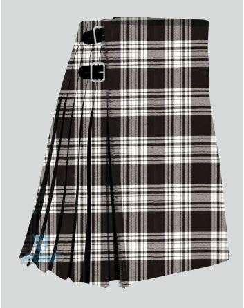 Menzies Black and White Tartan Kilt