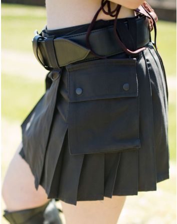 Black Mini Utility Kilt For Women