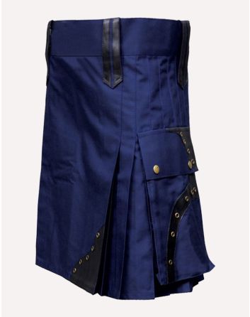 Modern Navy Blue Utility Kilt