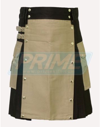 Modern Two Tone Hybrid Utility Kilt Front