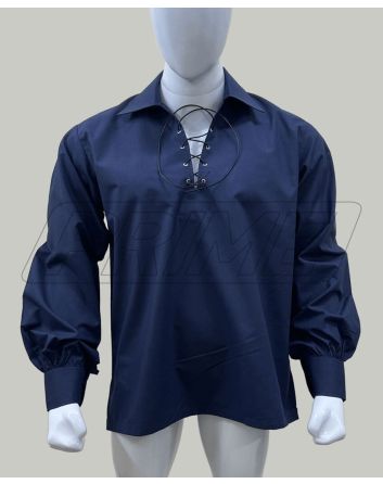 scottish navy blue ghillie shirt