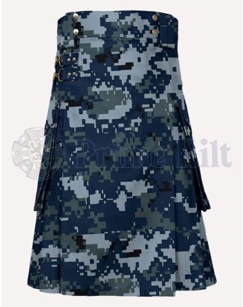 Navy Digital Camo Kilt