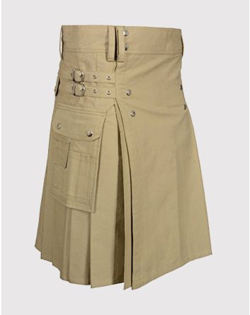 New Khaki Utility Kilt for Men