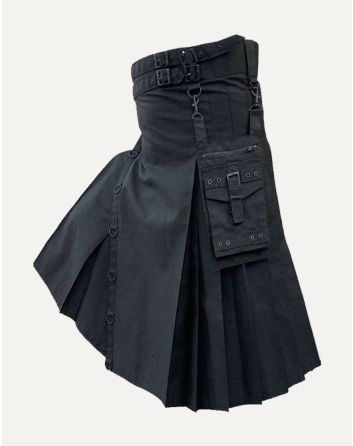 Modern Black Utility Kilt