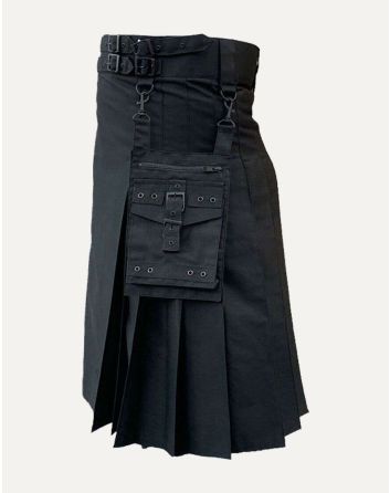 Modern Black Utility Kilt