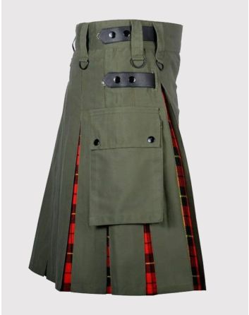 Olive Cotton Hybrid Utility Kilt