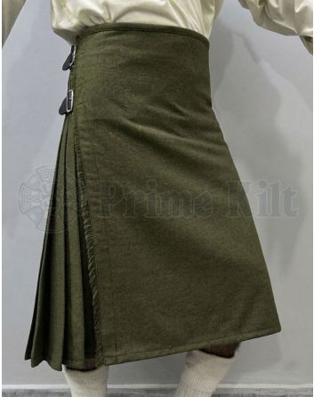 olive green wool kilt