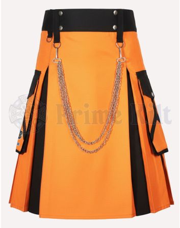 Orange and Black Kilt