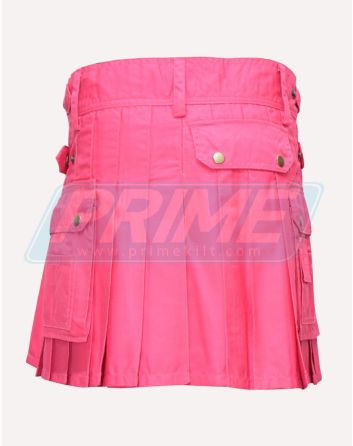 Womens Pink Four Straps Utility Kilt
