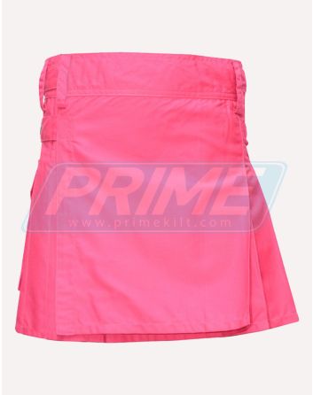 Womens Pink Four Straps Utility Kilt