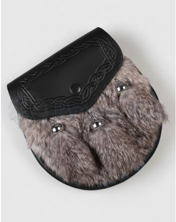 Rabbit Fur Sporran​ Black