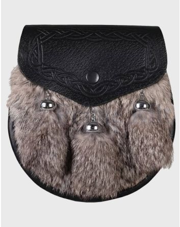 Rabbit Fur Sporran​ Black