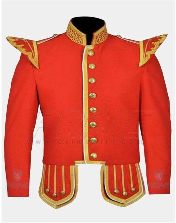 Bagpiper Military Doublet Jacket Tunic Red Jacket