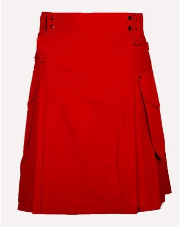 Red Modern Utility Kilt