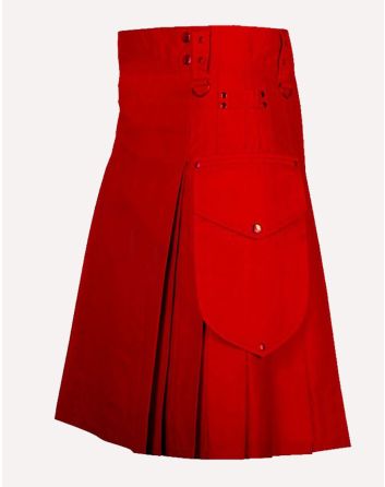 Red Modern Utility Kilt