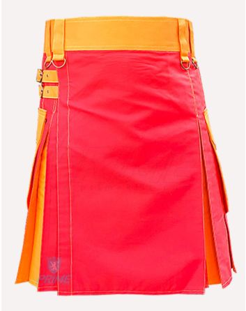 Red and Orange Hybrid Utility Kilt
