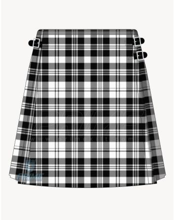 Scott Black and White Tartan Kilt For Women