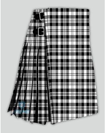 Scott Black and White Tartan Kilt