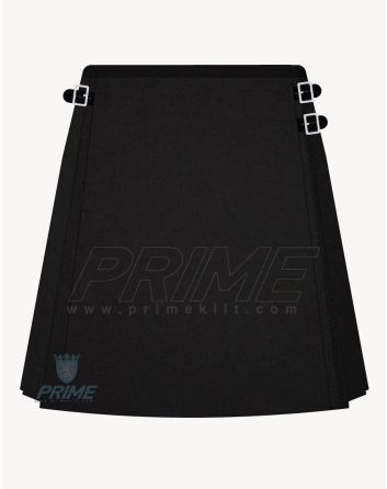 Solid Black Kilt For Women