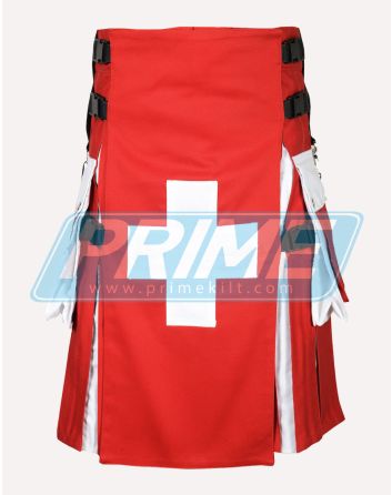 Switzerland Flag Cotton Hybrid Utility Kilt