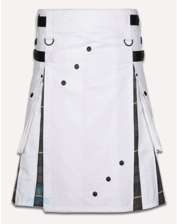 White Modern Hybrid Utility Kilt 