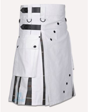 White Modern Hybrid Utility Kilt 