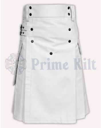 White Leather Kilt