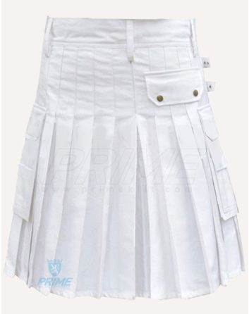 White Modern Classic Utility Kilt